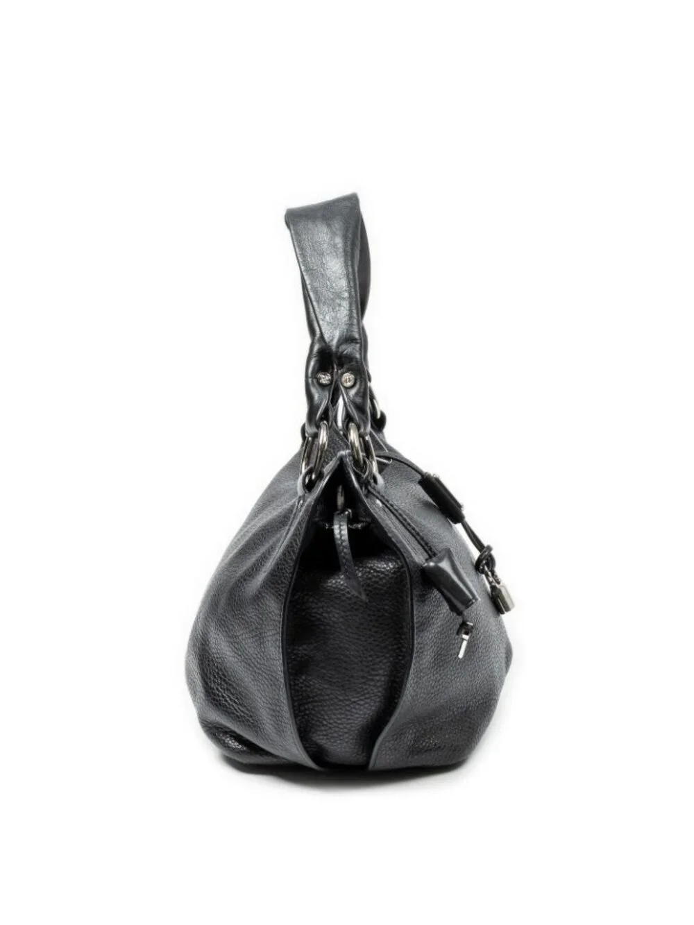Celine Bitter Sweet Hobo Black Pebbled Leather